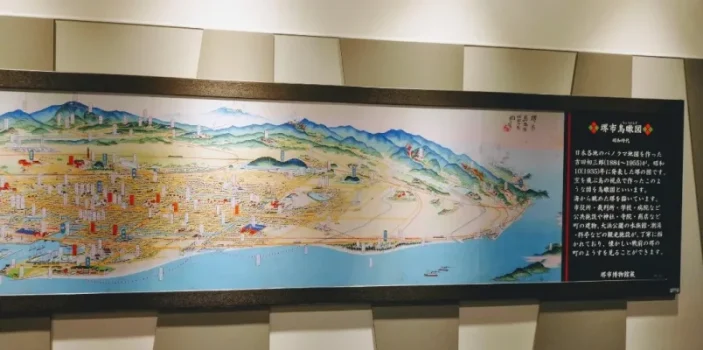 昔の堺市の鳥瞰図