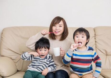 家族での歯ブラシ